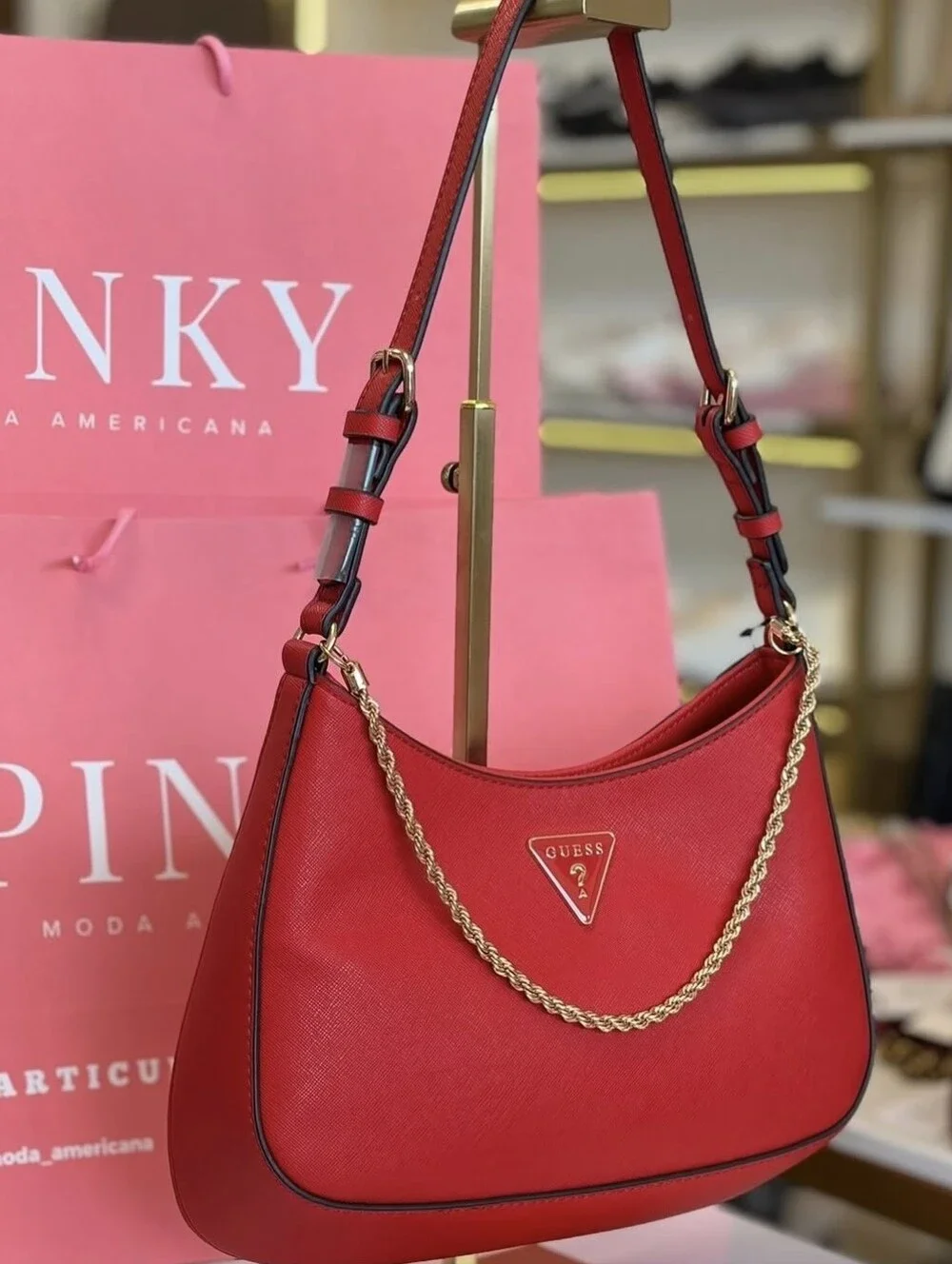 NEW Guess Red Shoulder Handbag